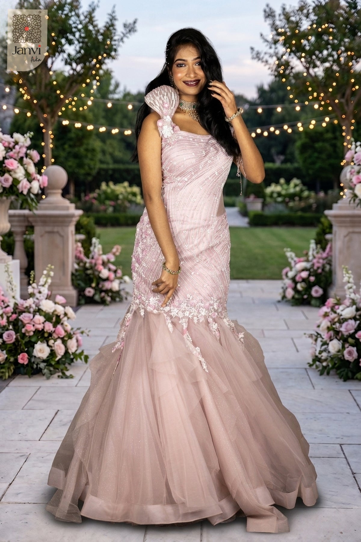 Capture pure luxury in this front angled view perfect for anyone seeking bridal dresses near me.