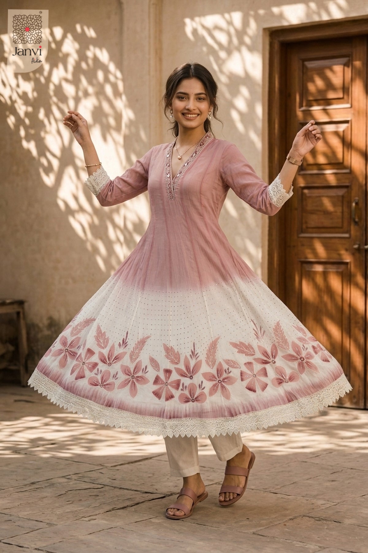 Petal Mist Anarkali Dress