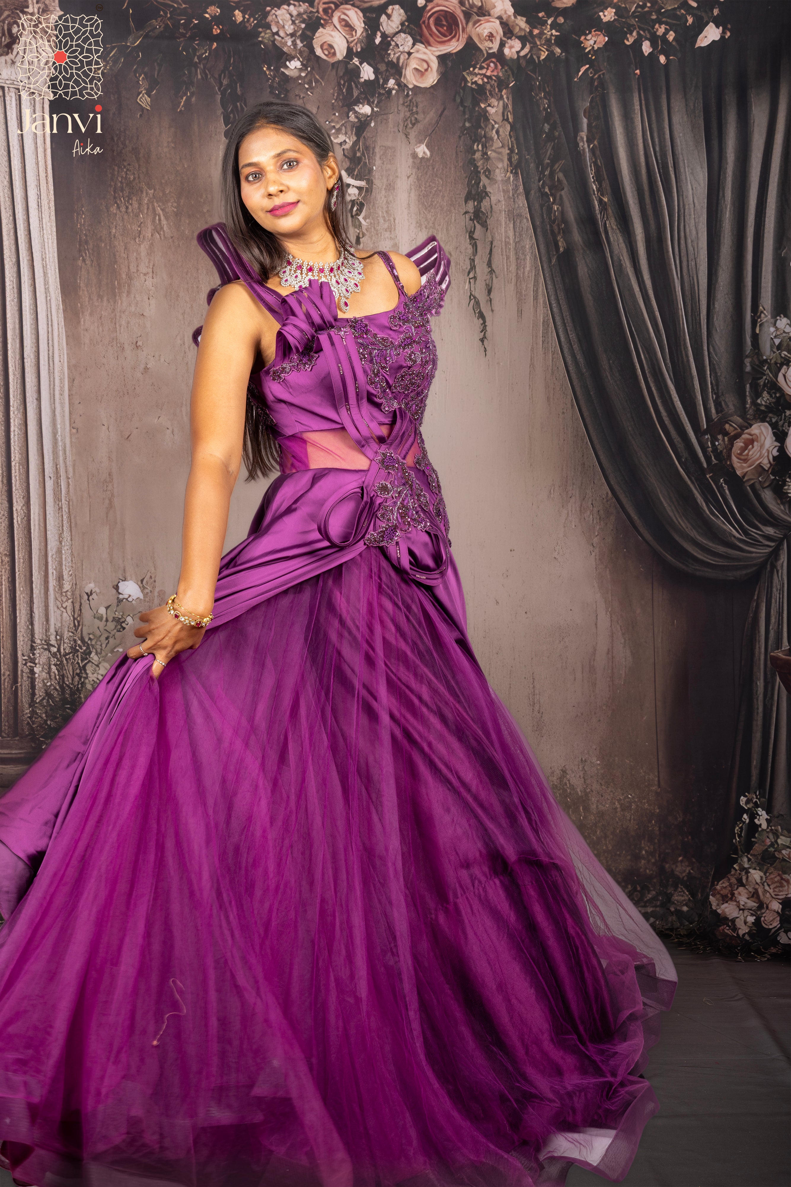 Plum Enchant Long Gown