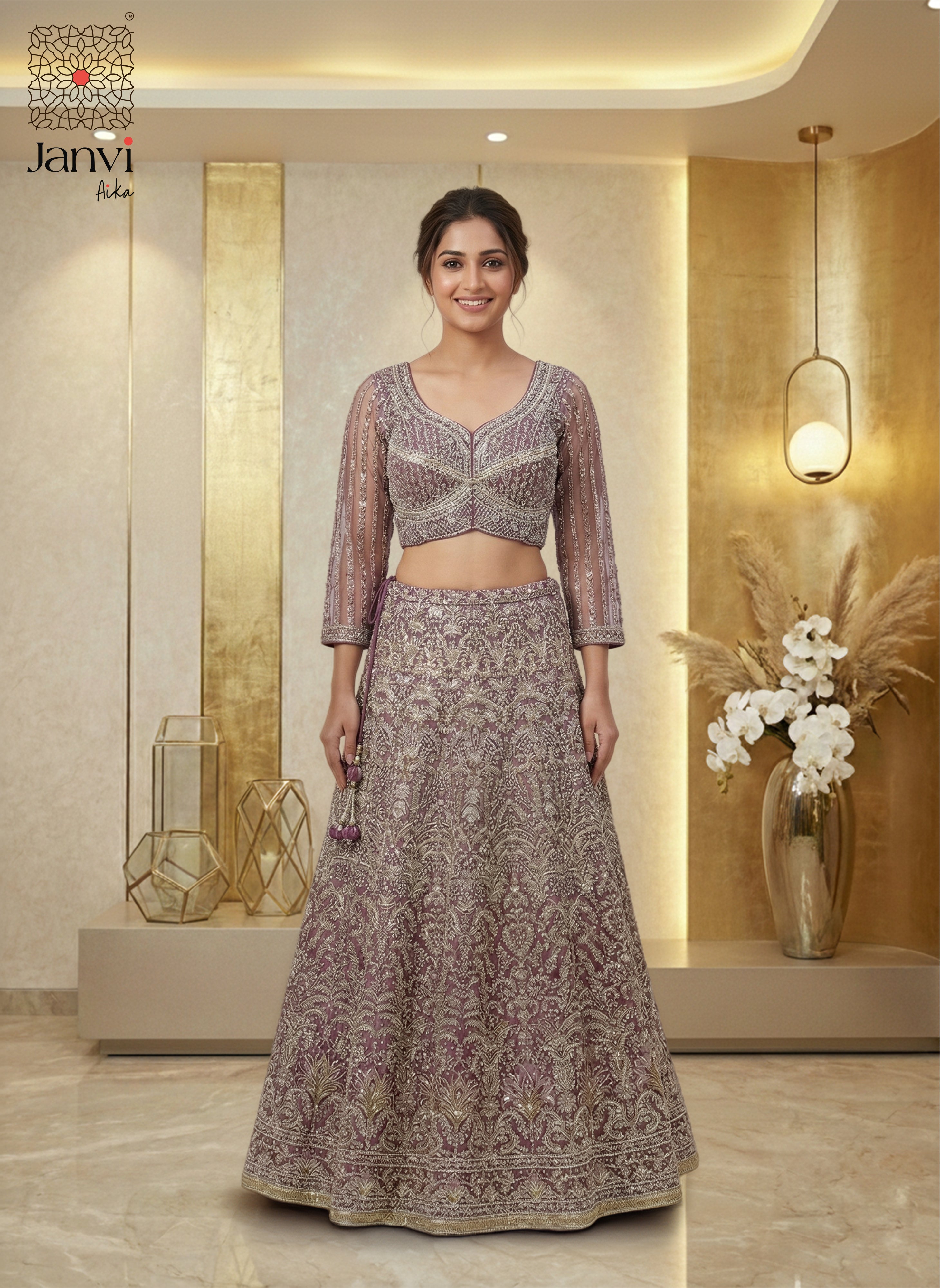Plum Prism Lehenga Set