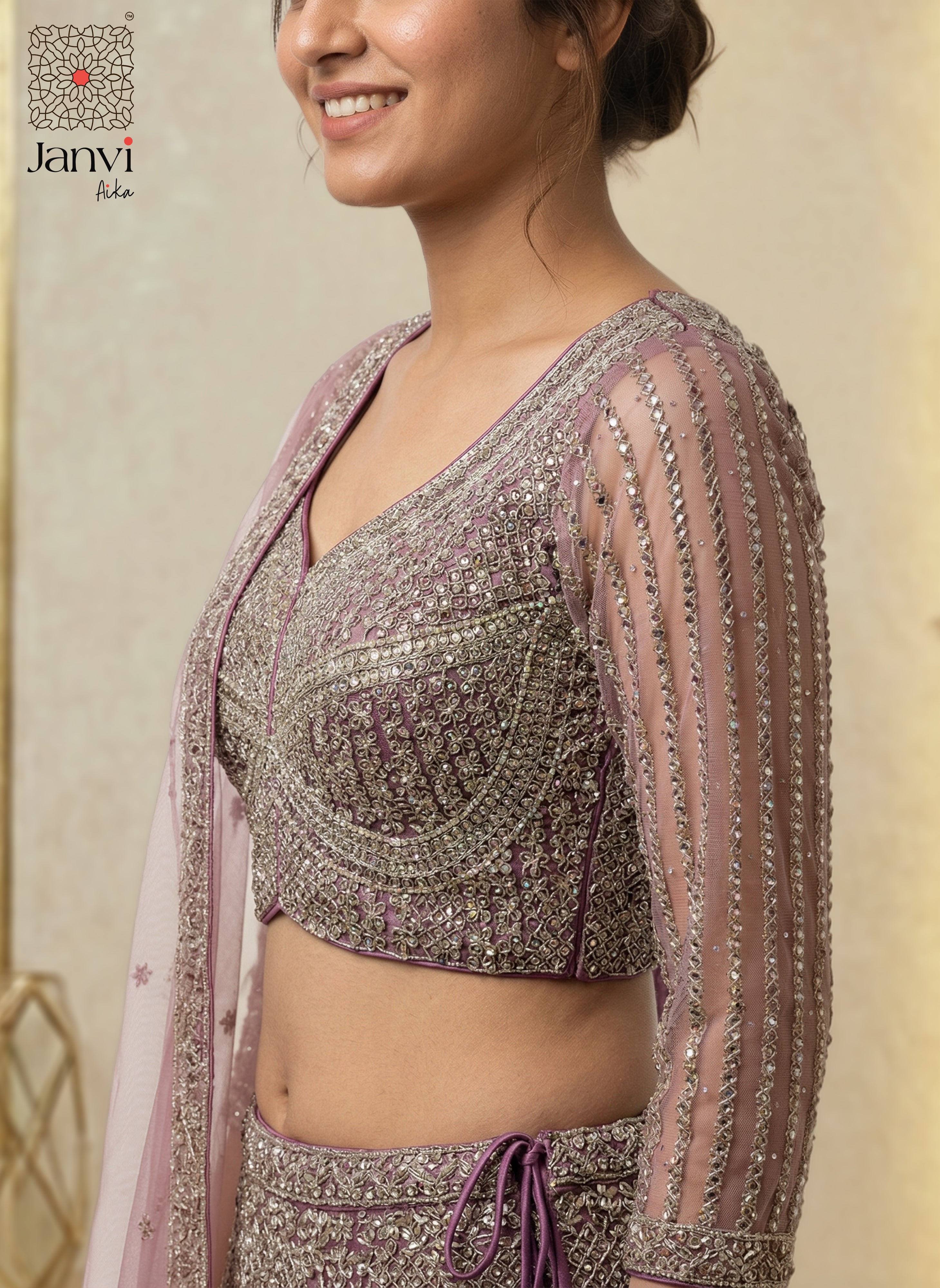 Plum Prism Lehenga Set