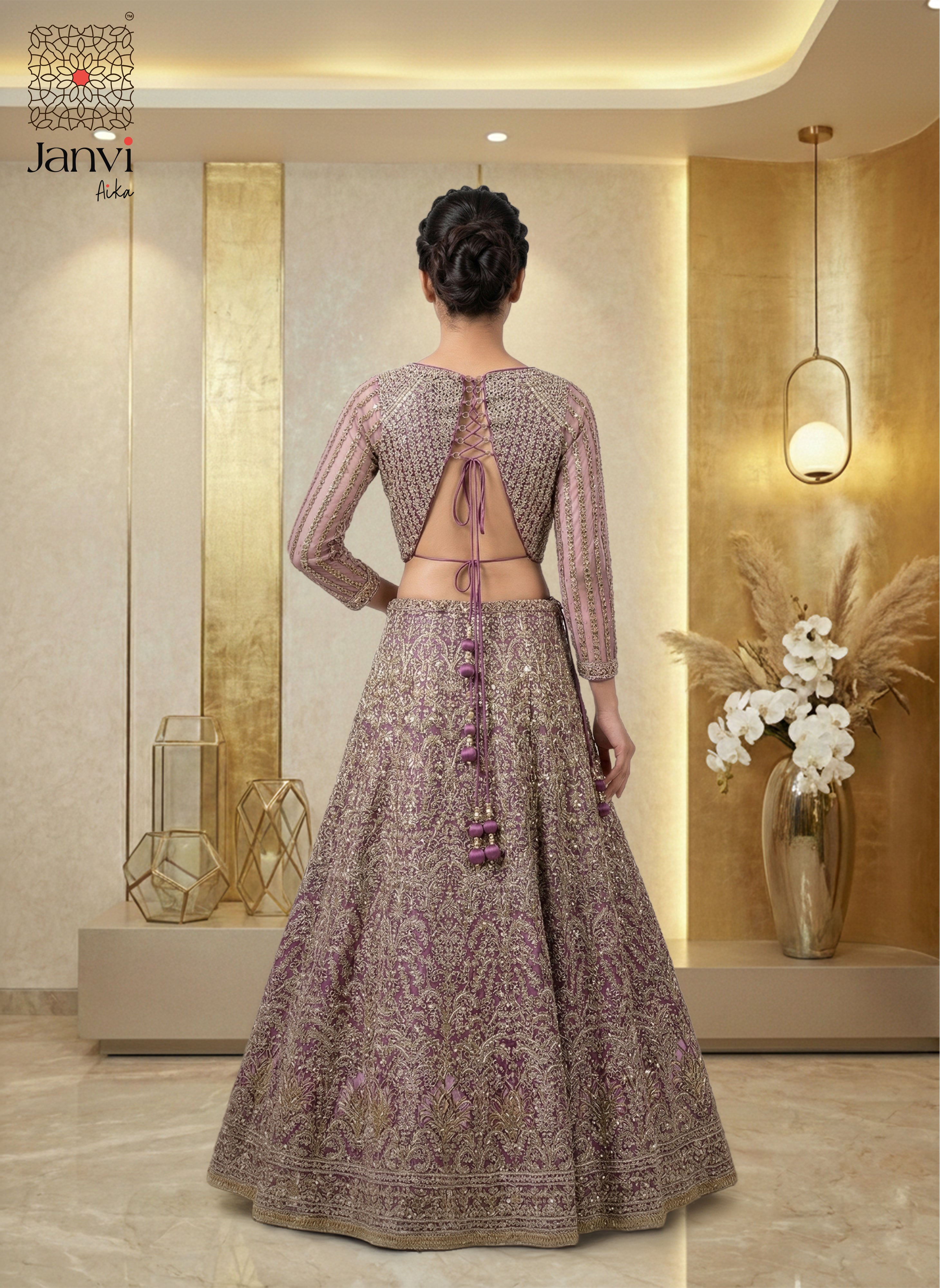 Plum Prism Lehenga Set
