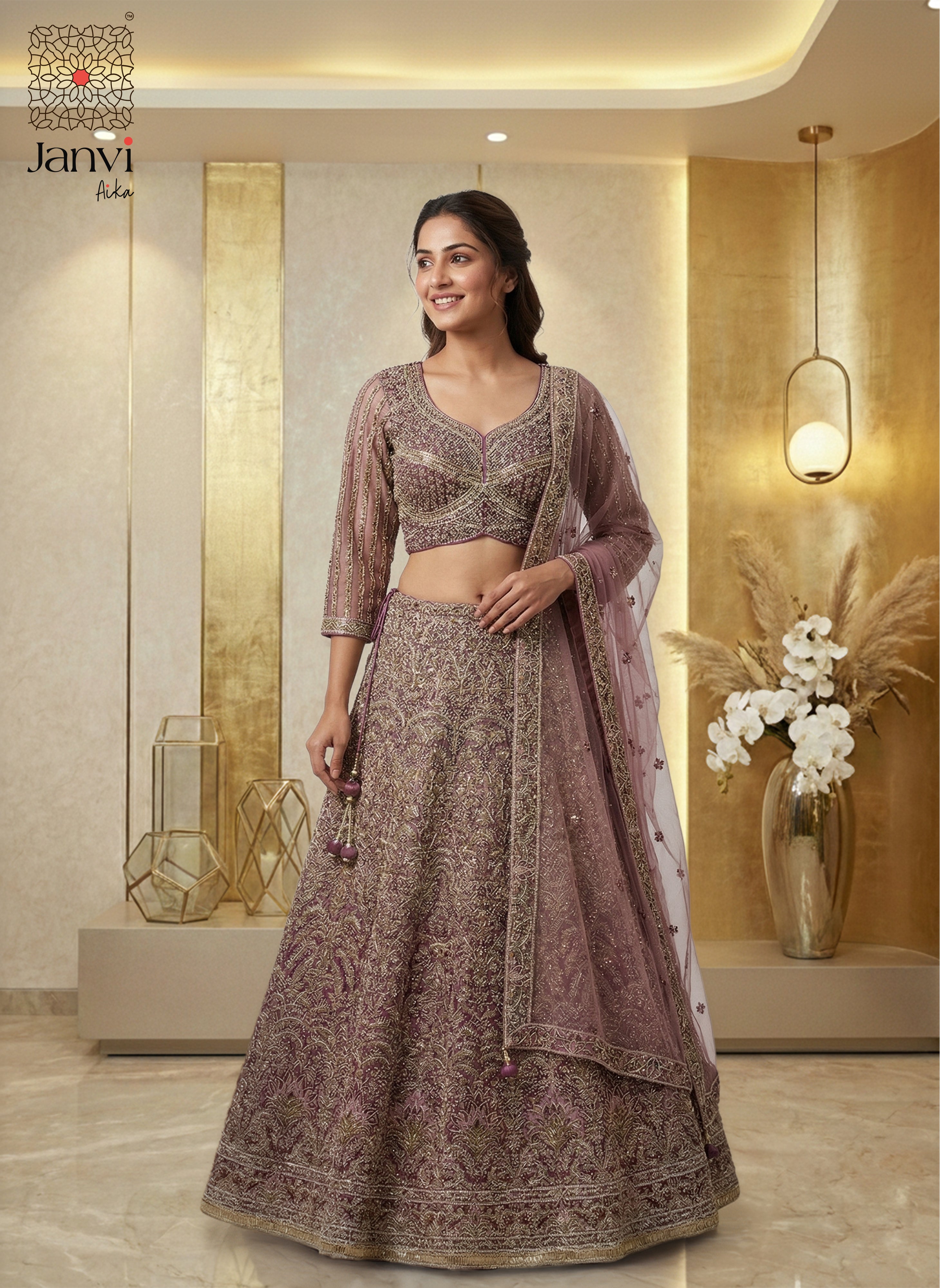 Plum Prism Lehenga Set