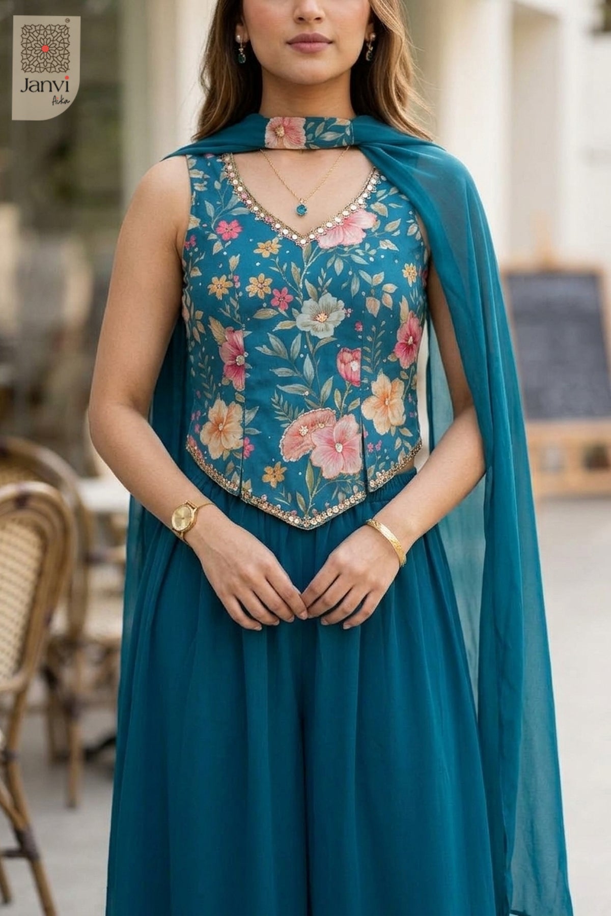 Petal Tide Sharara Set