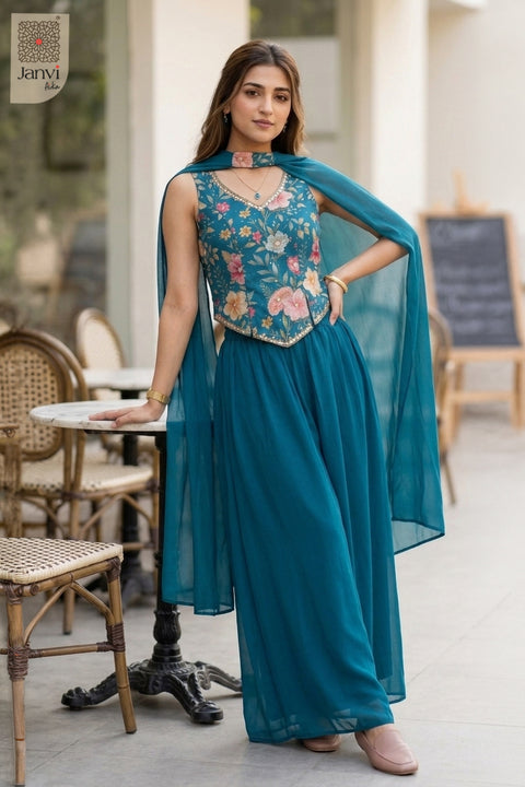 Petal Tide Sharara Set
