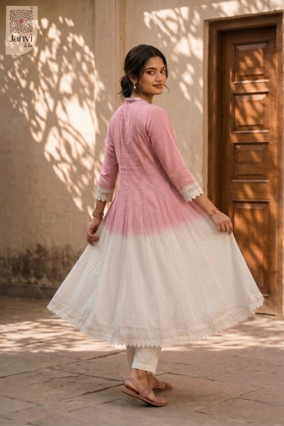 Back view showing neckline styling of Petal Mist for women's fashion online shopping.