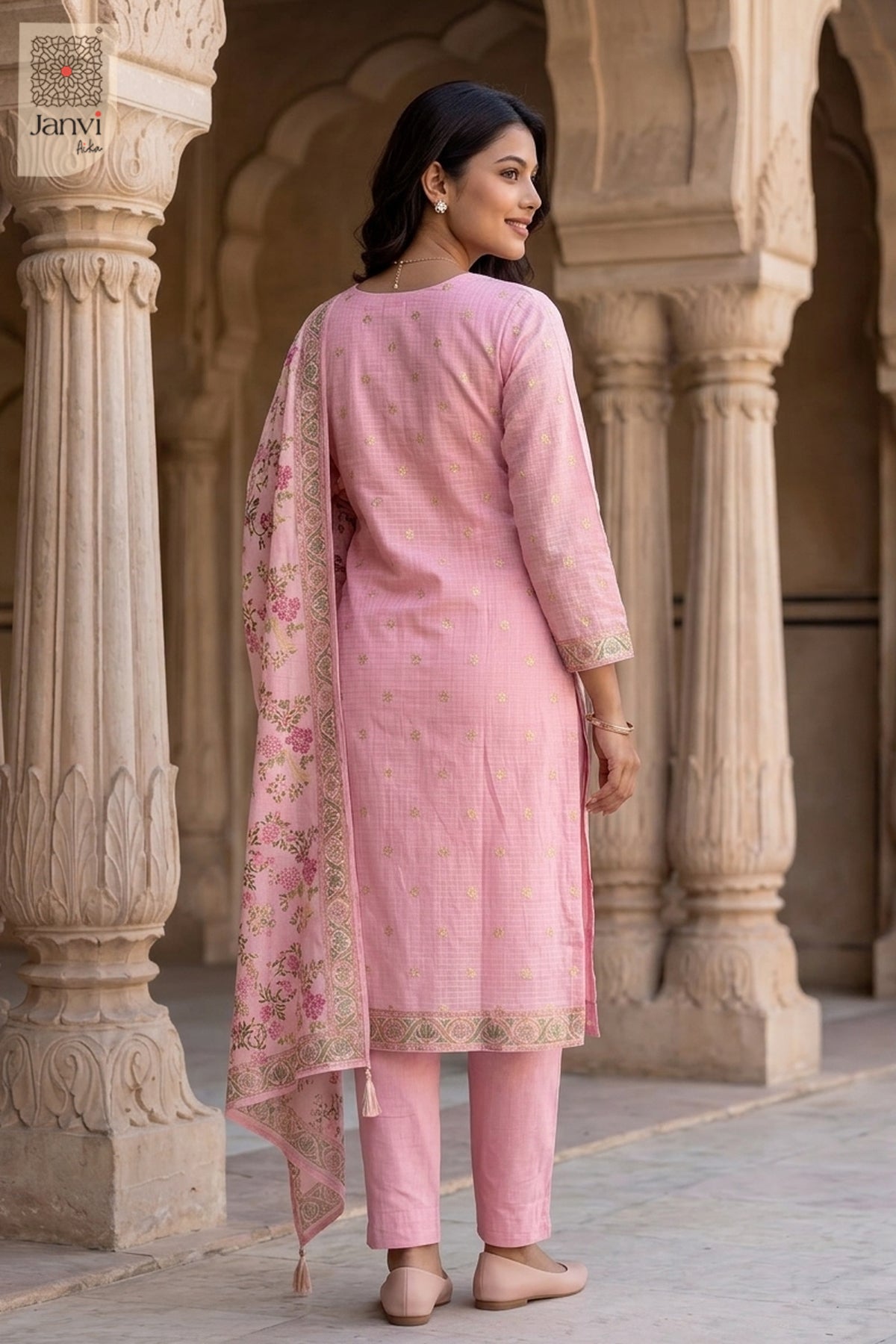 Pink Paradise Ornate Panel Kurta