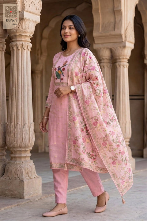 Pink Paradise Ornate Panel Kurta