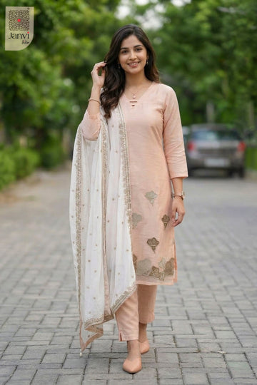 Front full view of Roselyn Soft Blush showcasing style for formal western dresses for ladies.
