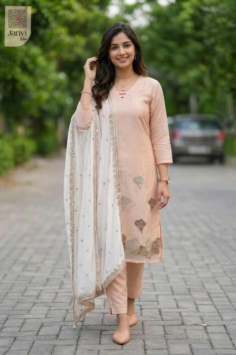 Roselyn Soft Blush Chudidhar Set