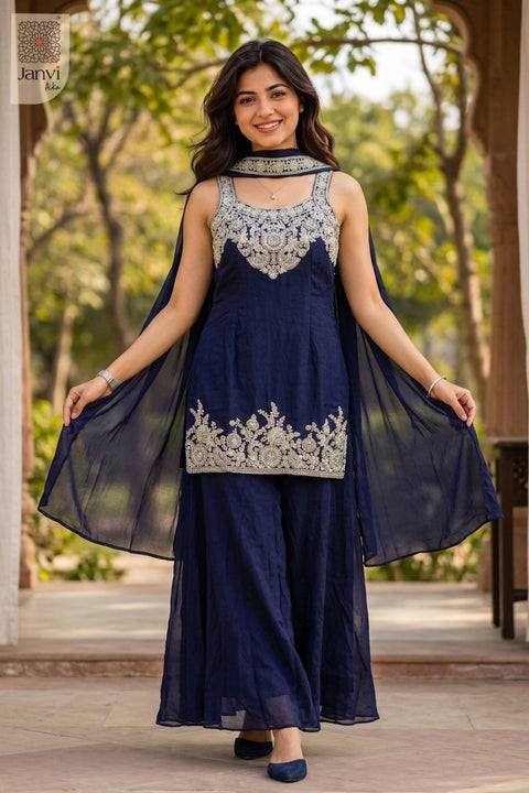 Royal Indigo Sharara