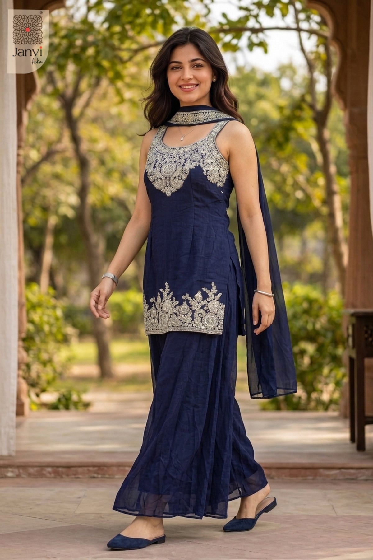 Royal Indigo Sharara