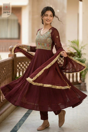 Side profile view of Royal Merlot showcasing design for best online boutiques for dresses.
