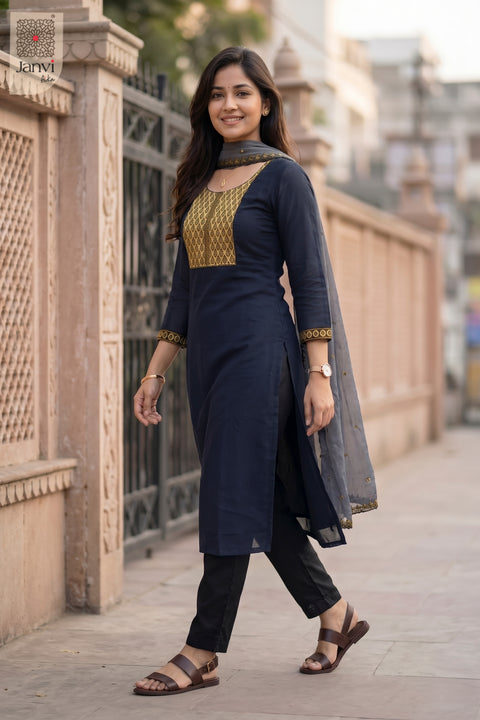 Royal Neelam Chudidhar Set