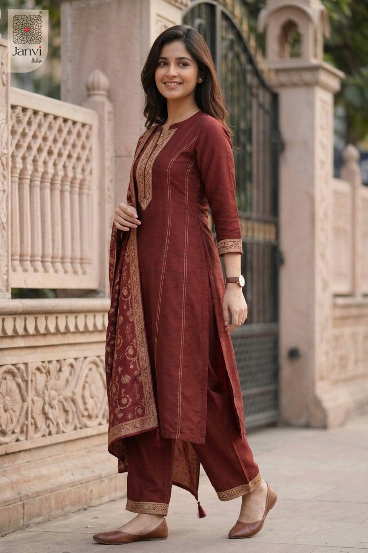 Rustic Gold Chudidhar Set