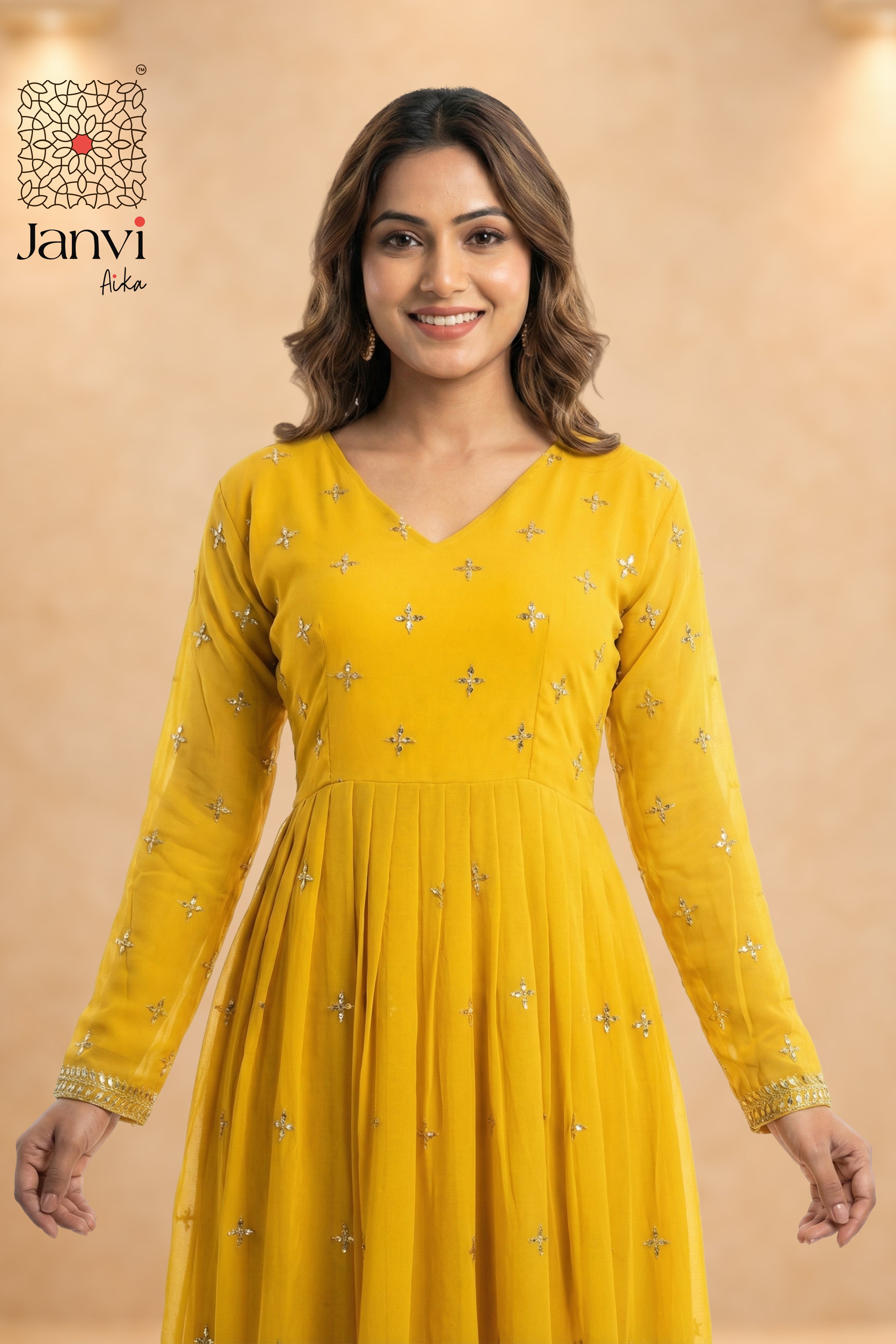 Rajasi Haldi Bloom Anarkali Dress
