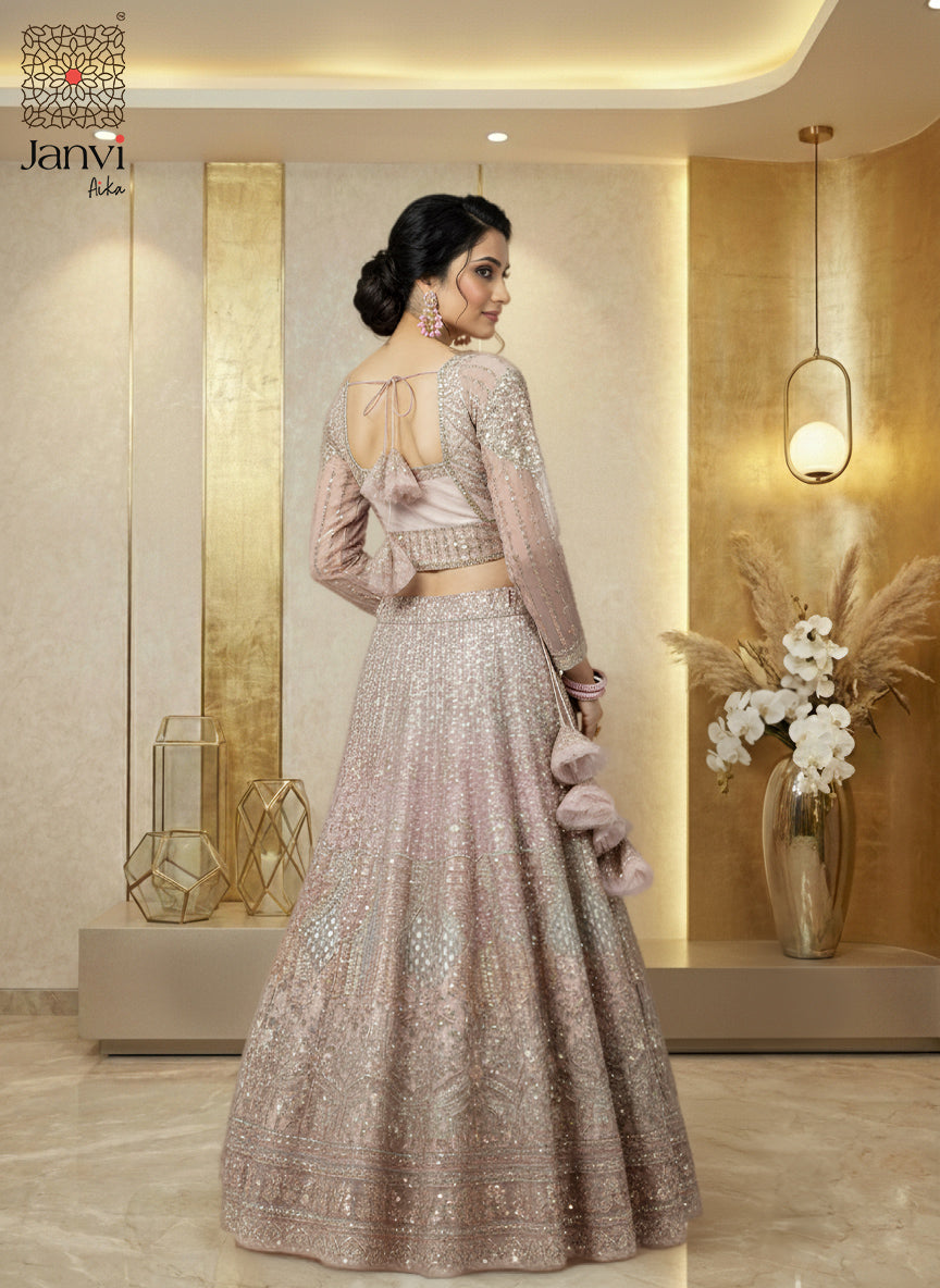 Rose Gold or Dusty Lilac Bridal Lehenga Set