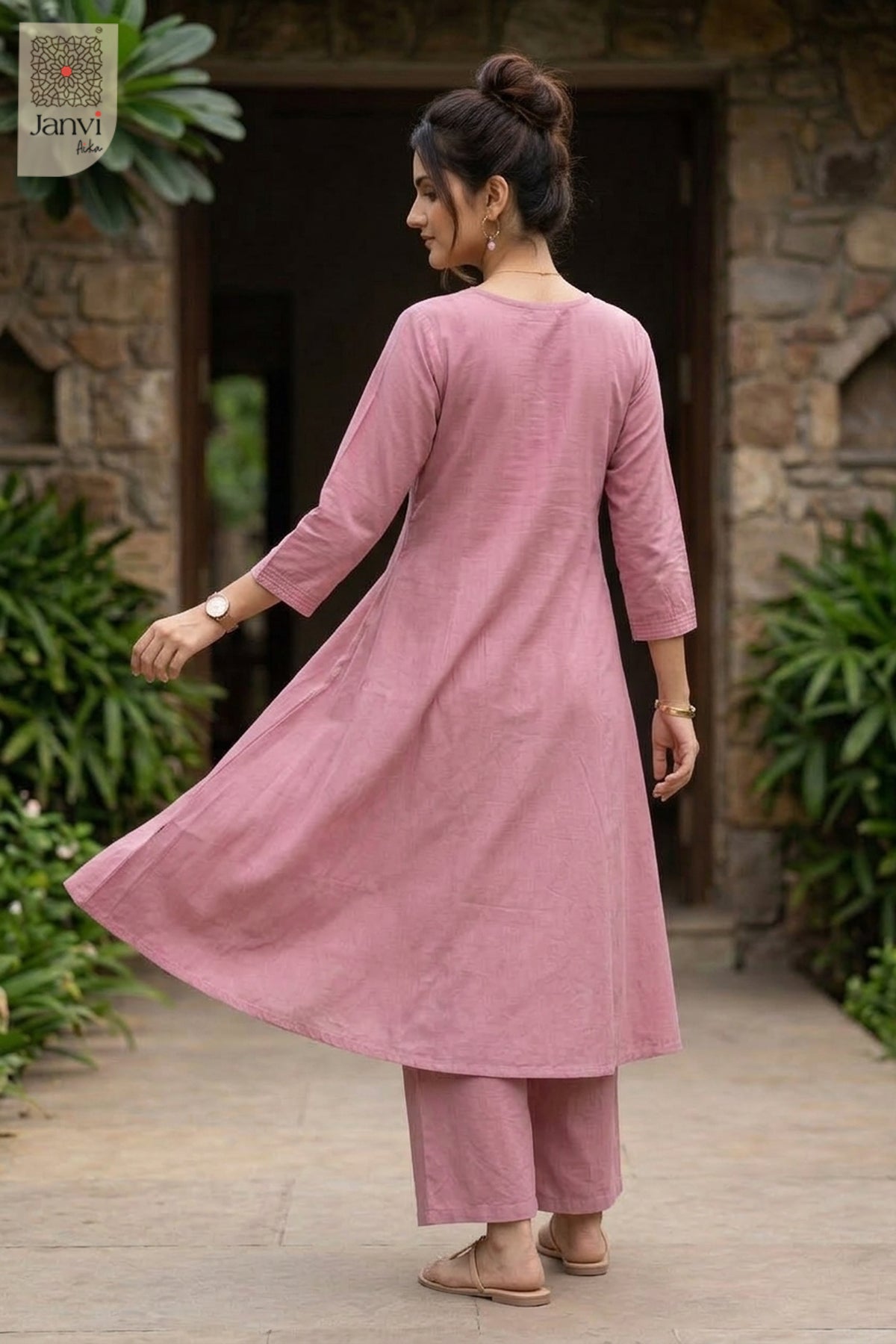 Rose Petal Embroidered Kurta