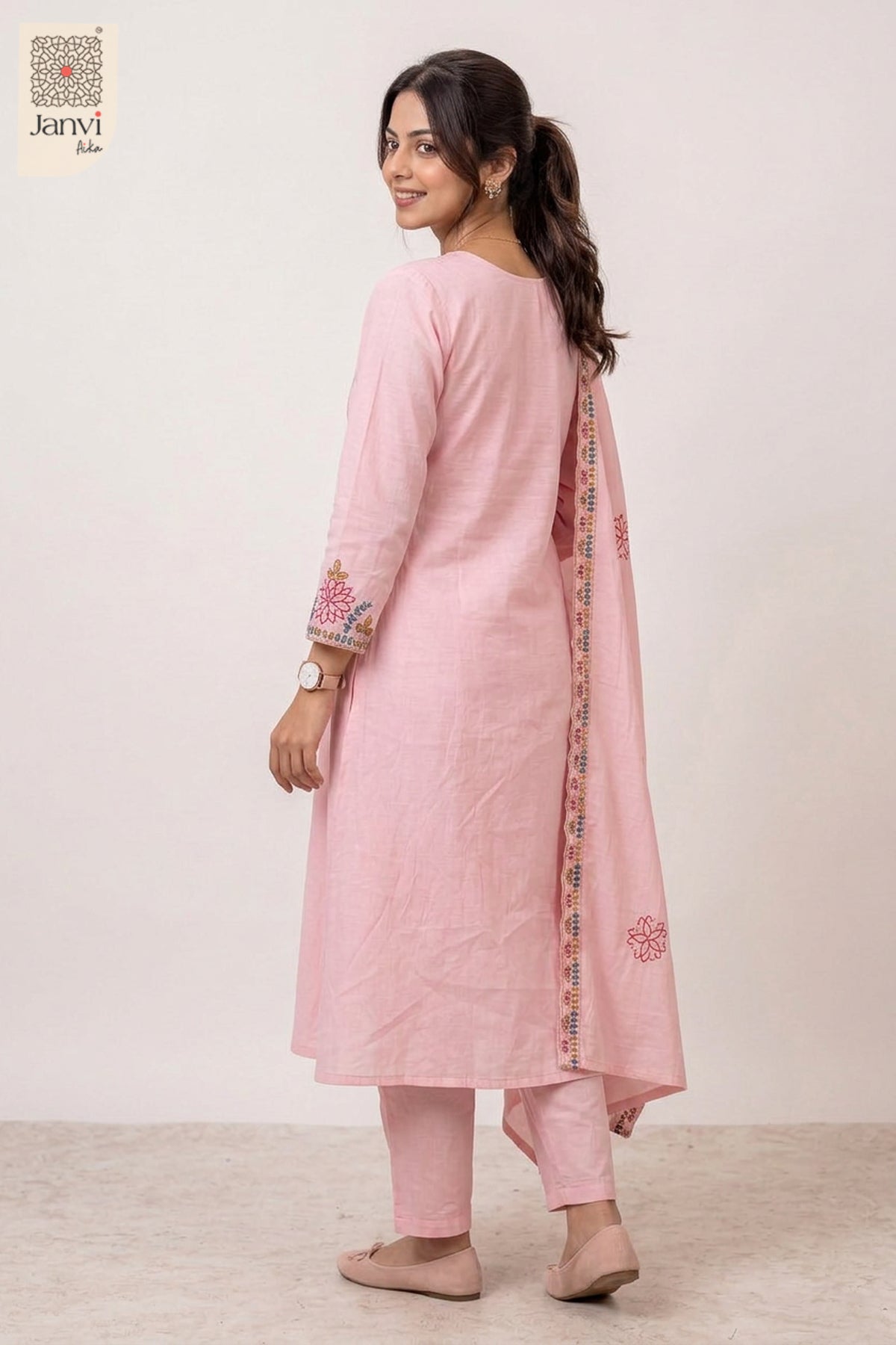 Rosewater Pink Gulmohar Symphony Anarkali
