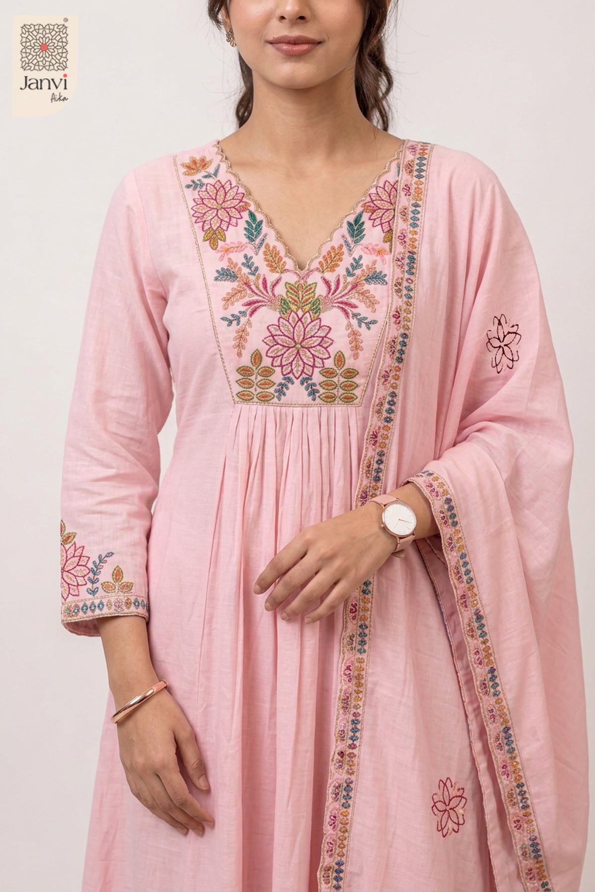 Rosewater Pink Gulmohar Symphony Anarkali