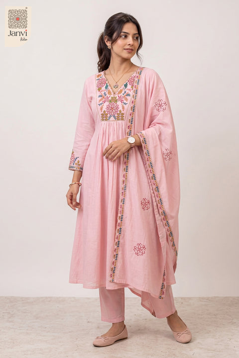Rosewater Pink Gulmohar Symphony Anarkali