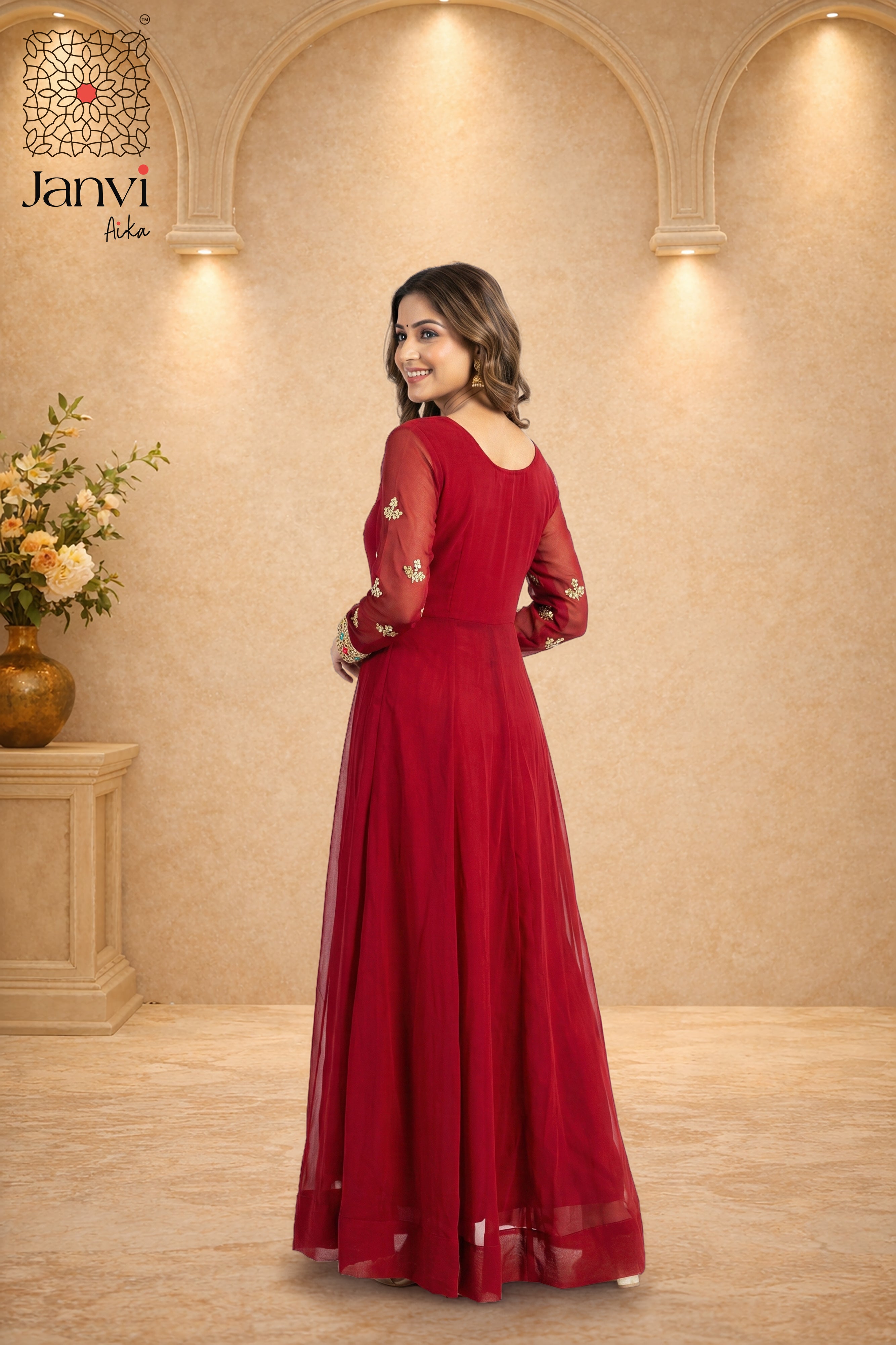 Royal Merlot Anarkali Dress