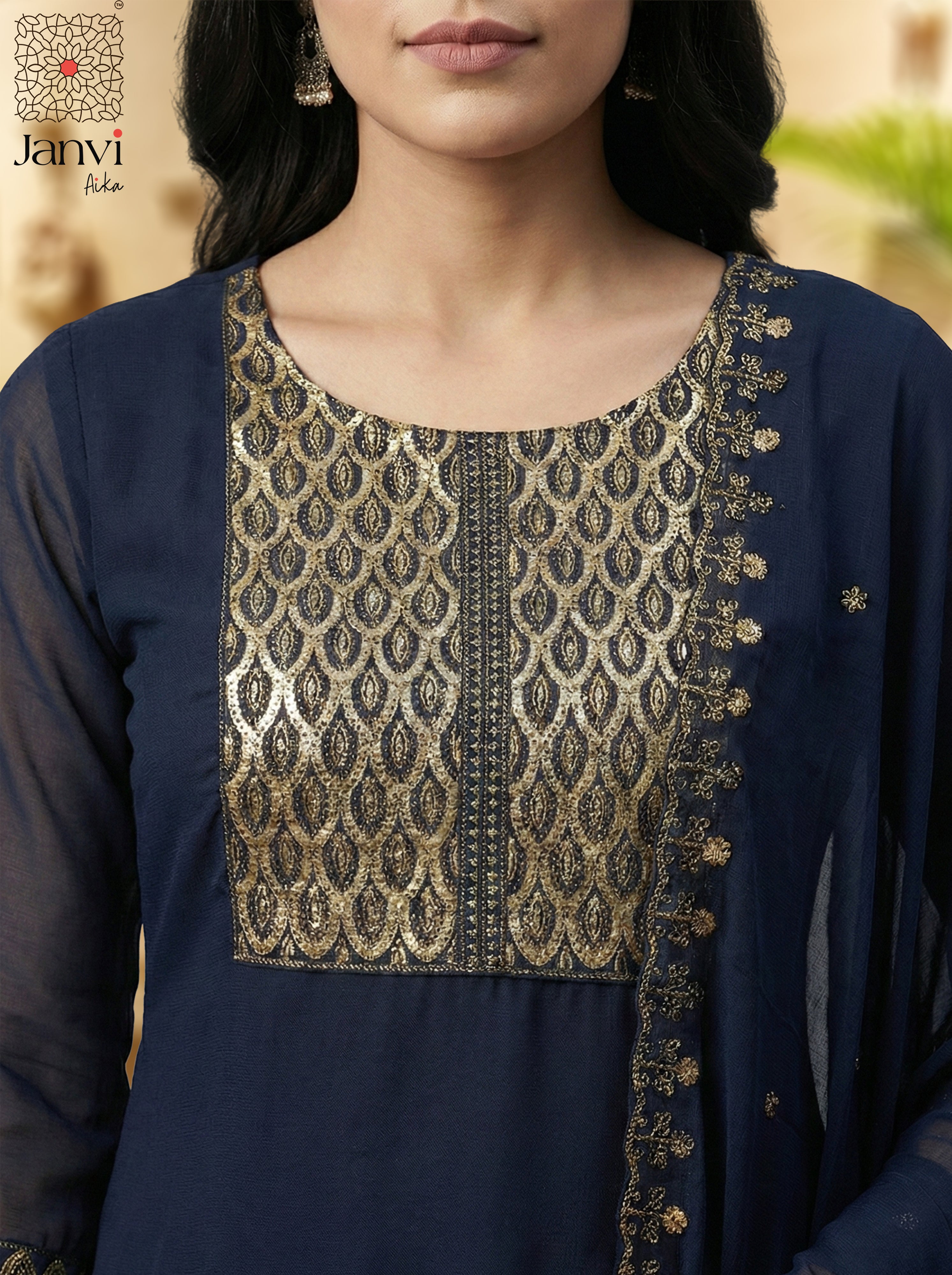 Royal Neelam Chudidhar Set