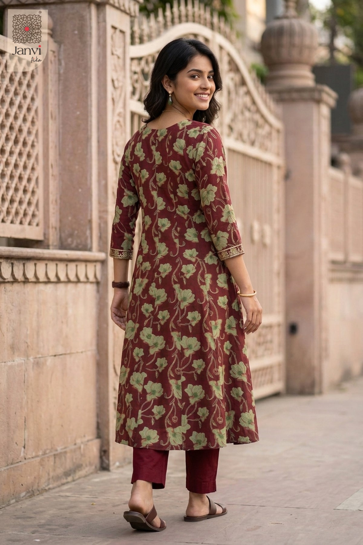 Back view showing neckline styling of Scarlet Soul for online clothes shopping websites.