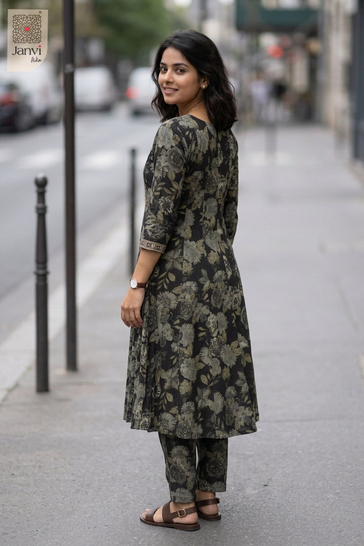 Back view showing neckline styling of Stardust Flora for online clothes shopping websites.