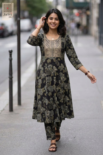 Front full view of Stardust Flora showcasing style for women's clothing online shopping.