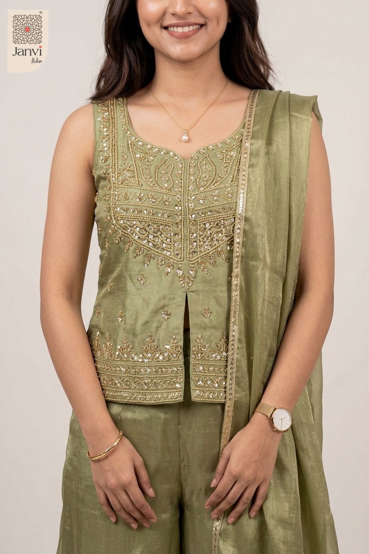 Sage Darling Sharara Set