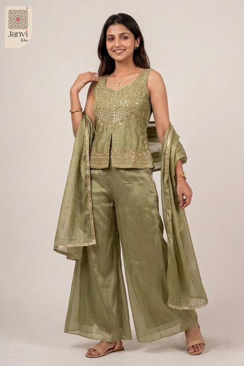 Sage Darling Sharara Set