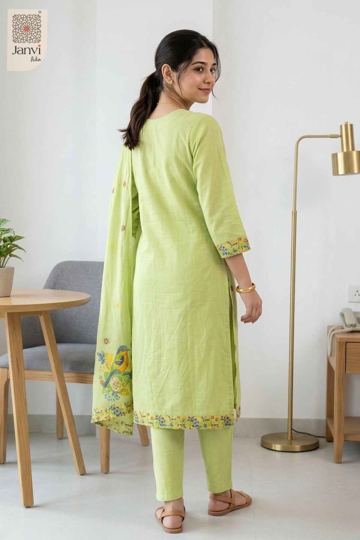 Spring Lime Floral Set