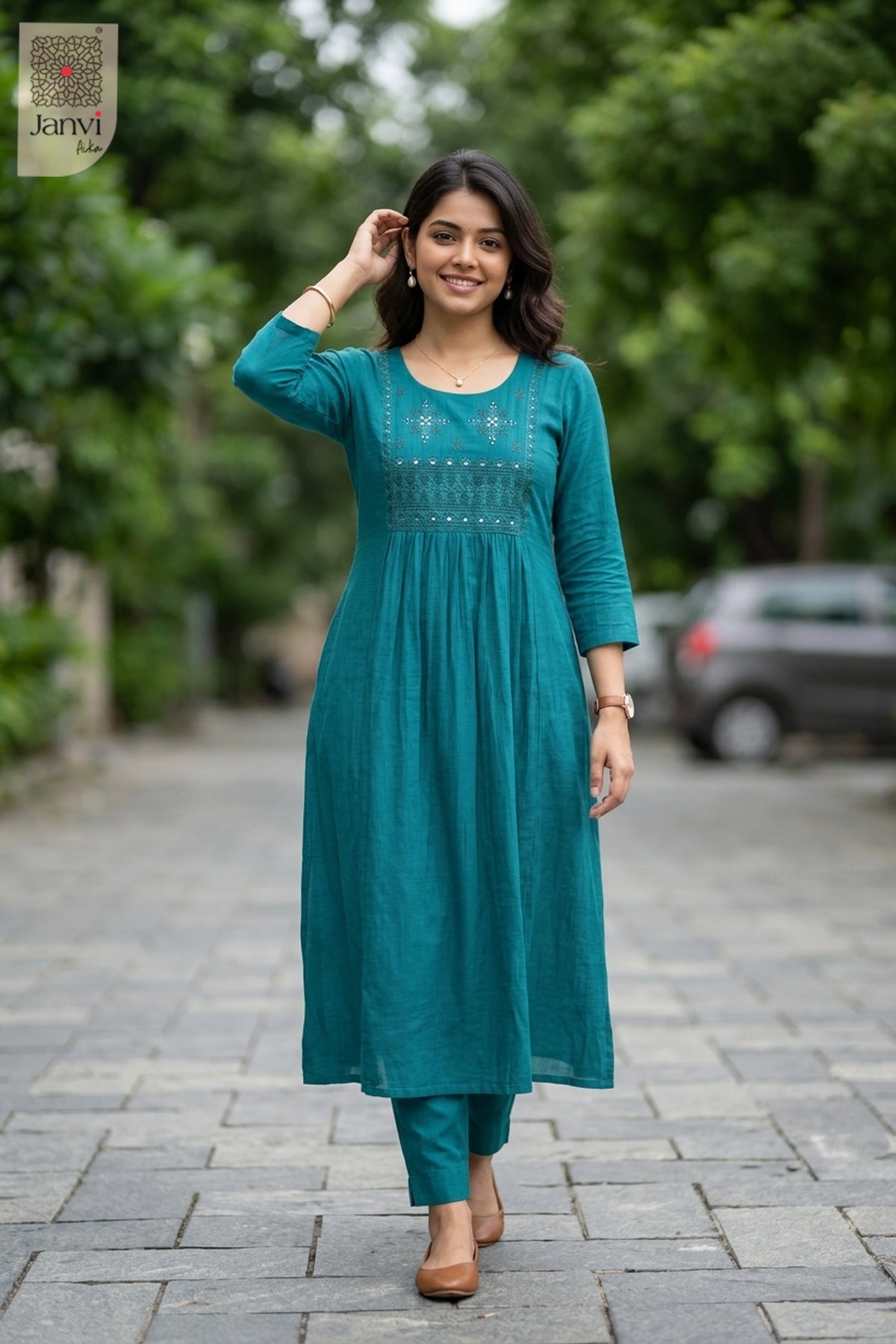Teal Zaria Top