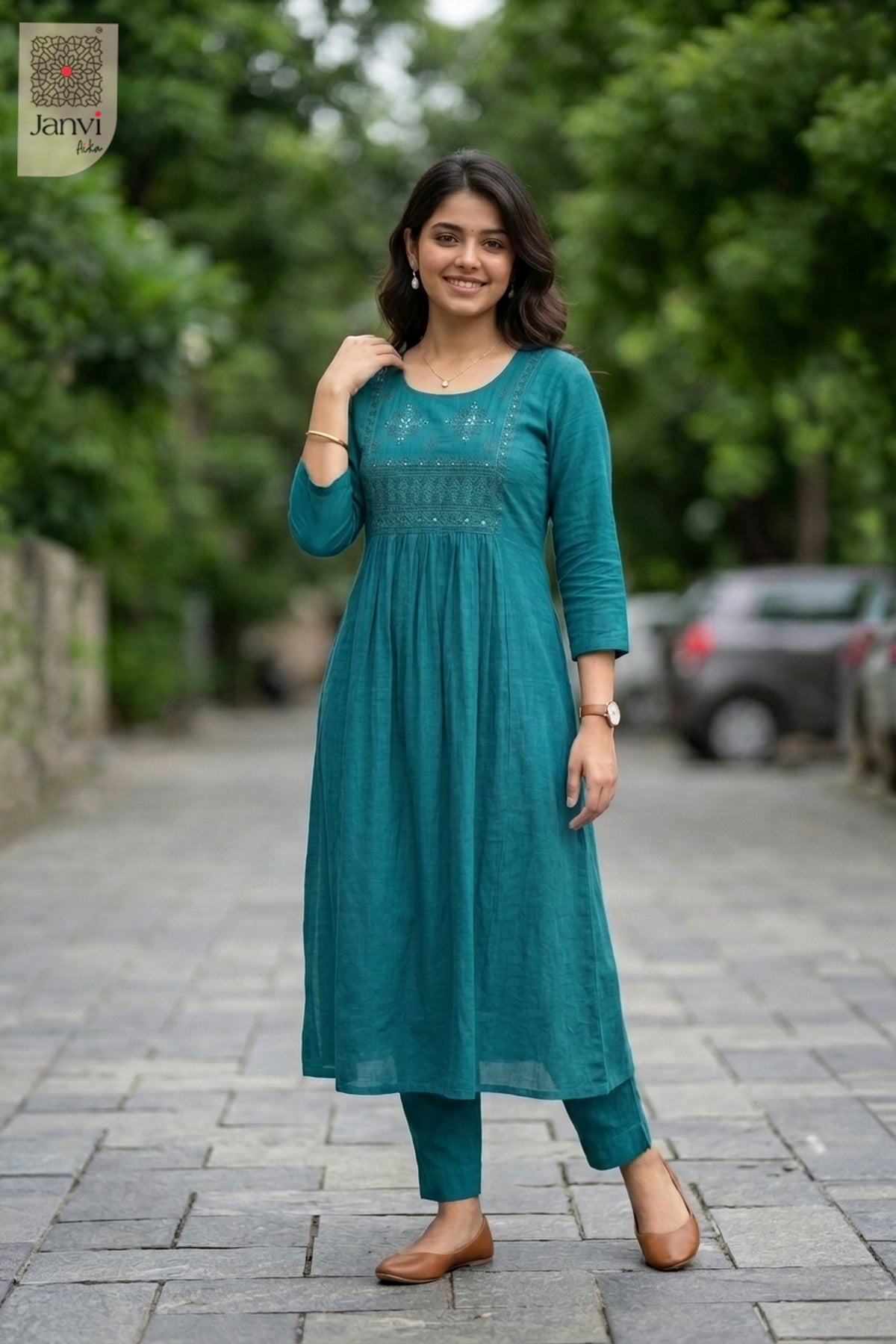 Teal Zaria Top