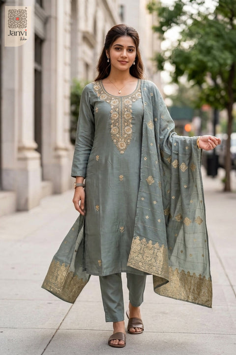 Tavira Floral Embroidered Kurta Set