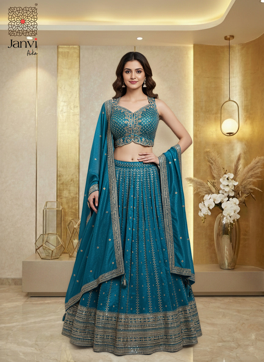 Teal Regal Lehenga Set
