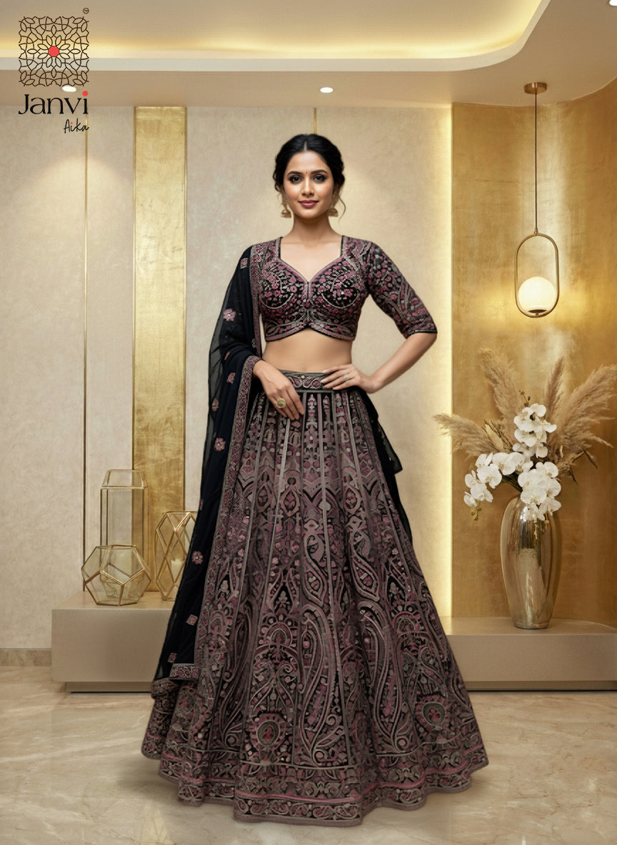 The Black Dahlia Lehenga Set