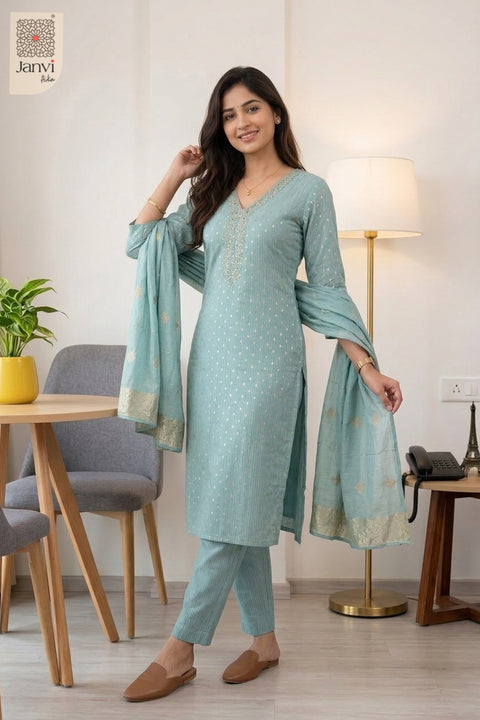Turquoise Palace Mirrorwork Kurta