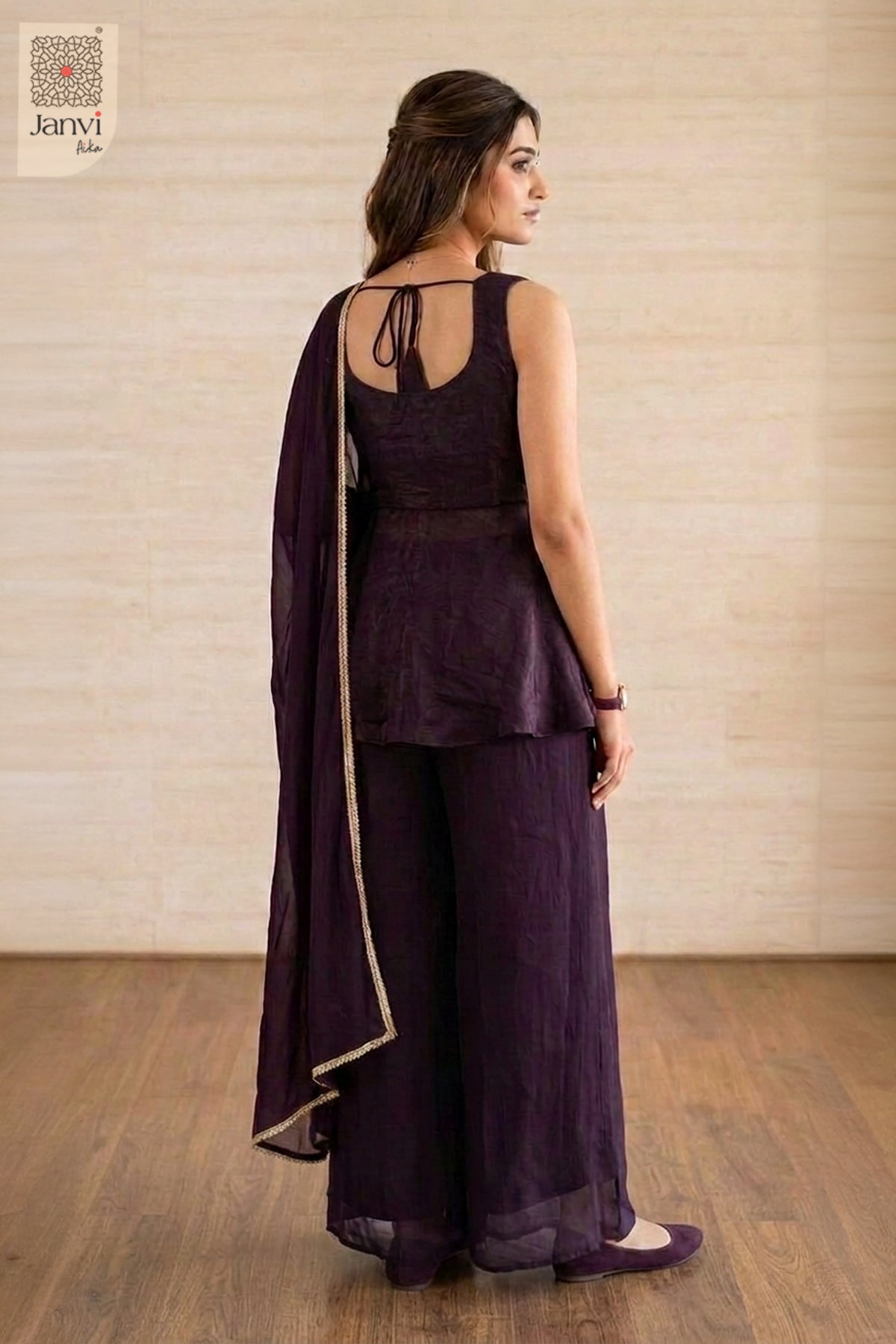 Velvet Plum Sharara Set