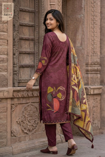 Front angled view of the flared silhouette of Vintage Berry for women's black dresses with sleeves.