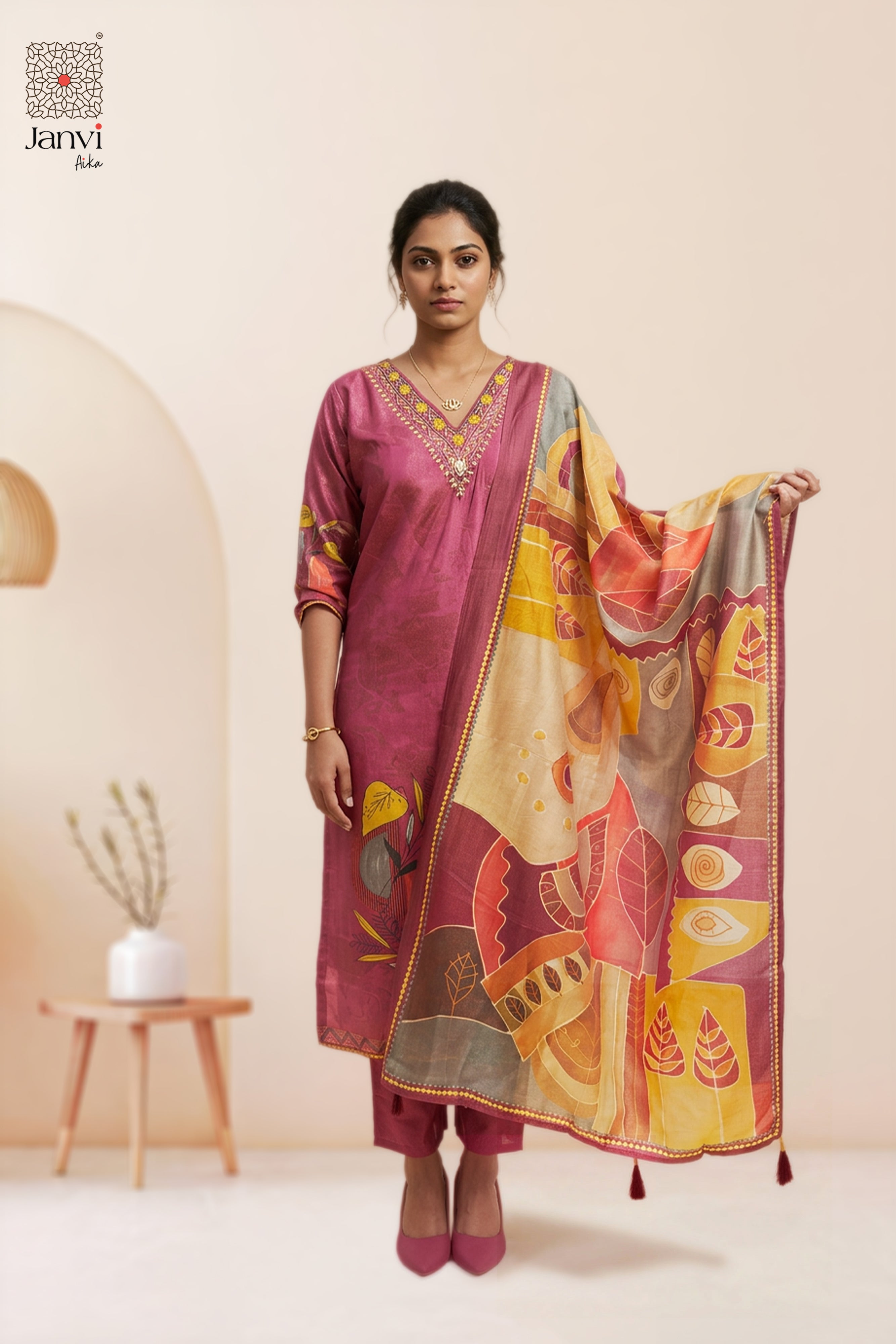 Vintage Berry Chudidhar Set