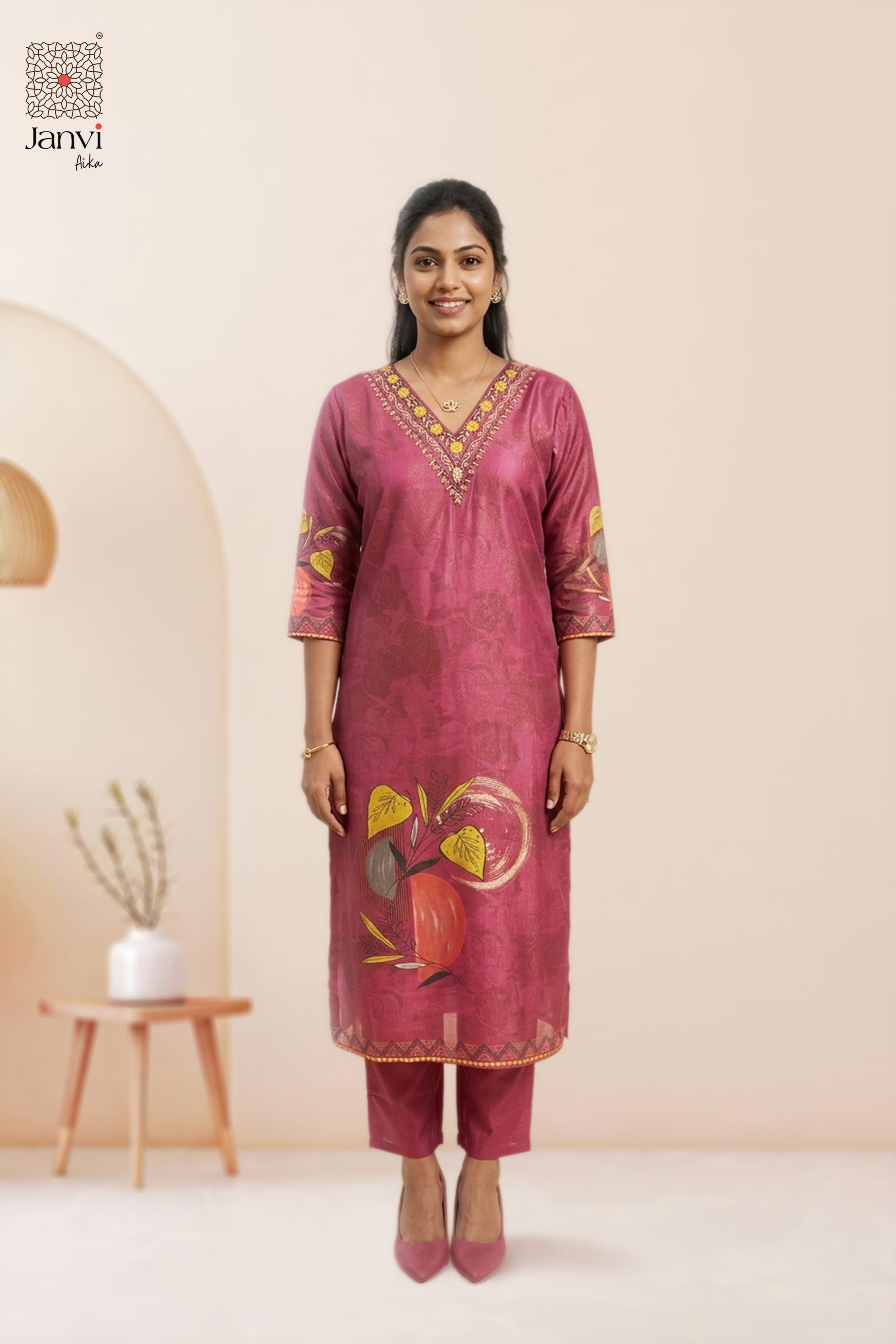 Vintage Berry Chudidhar Set