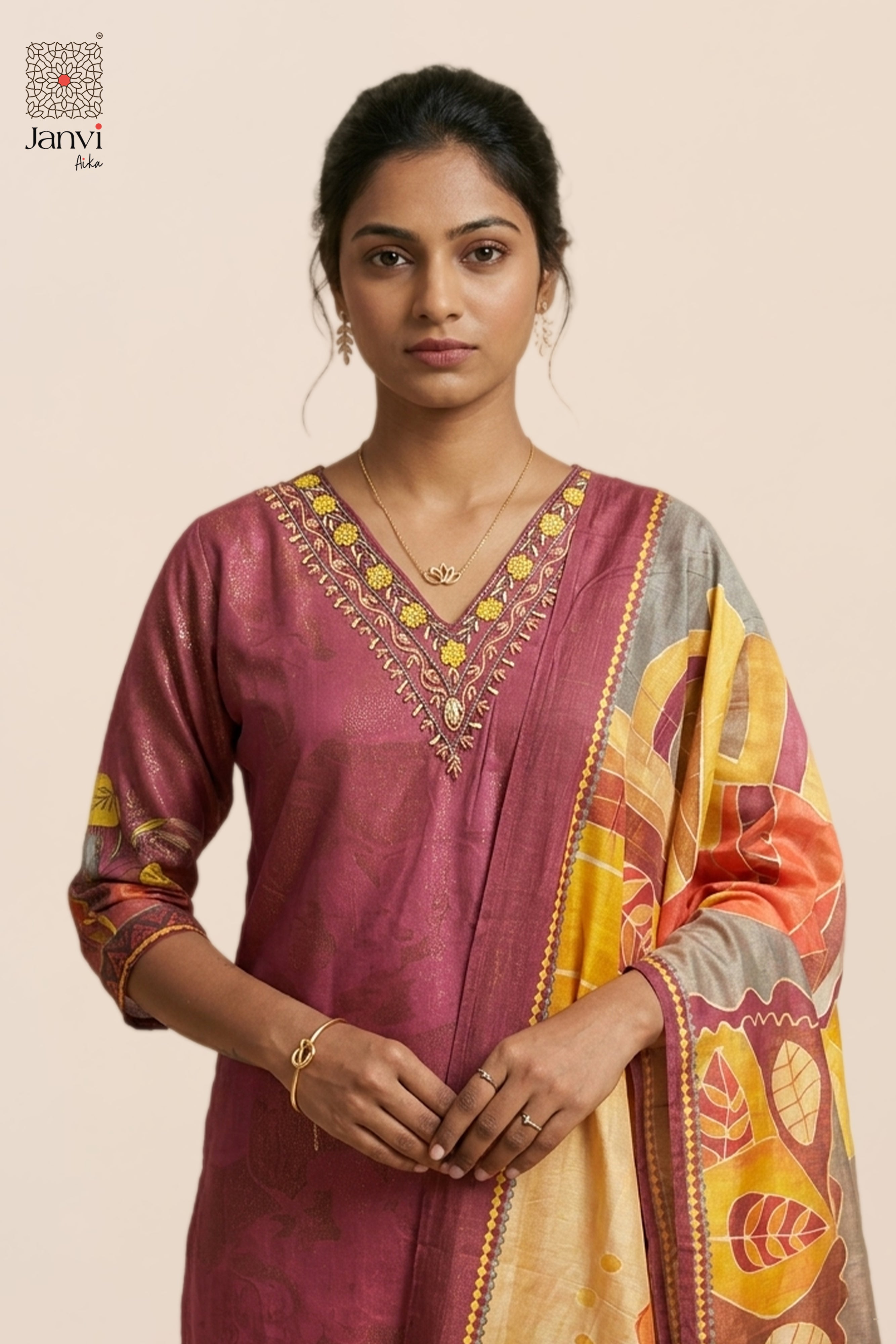 Vintage Berry Chudidhar Set