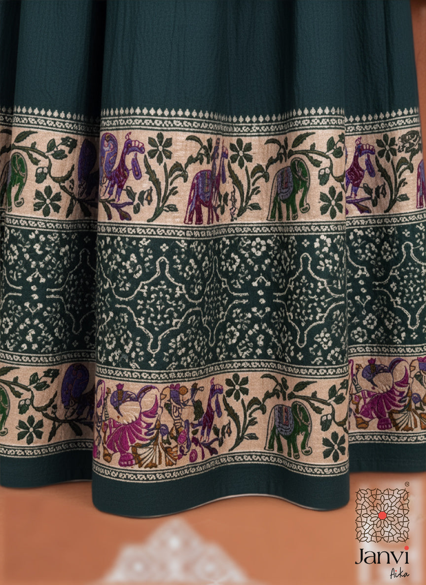 Vamika Emerald Heritage Half Saree Lehenga Set