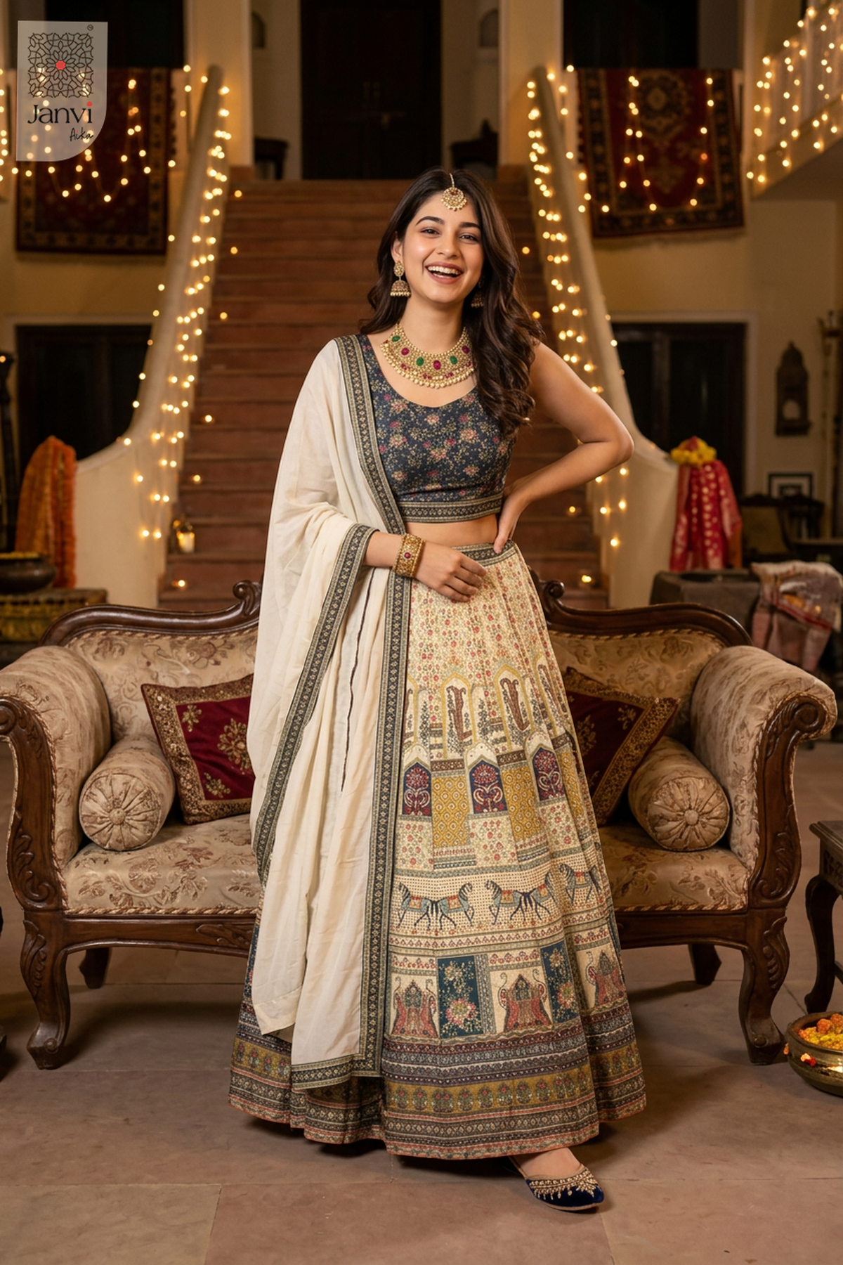 Vintage Floral Lehenga