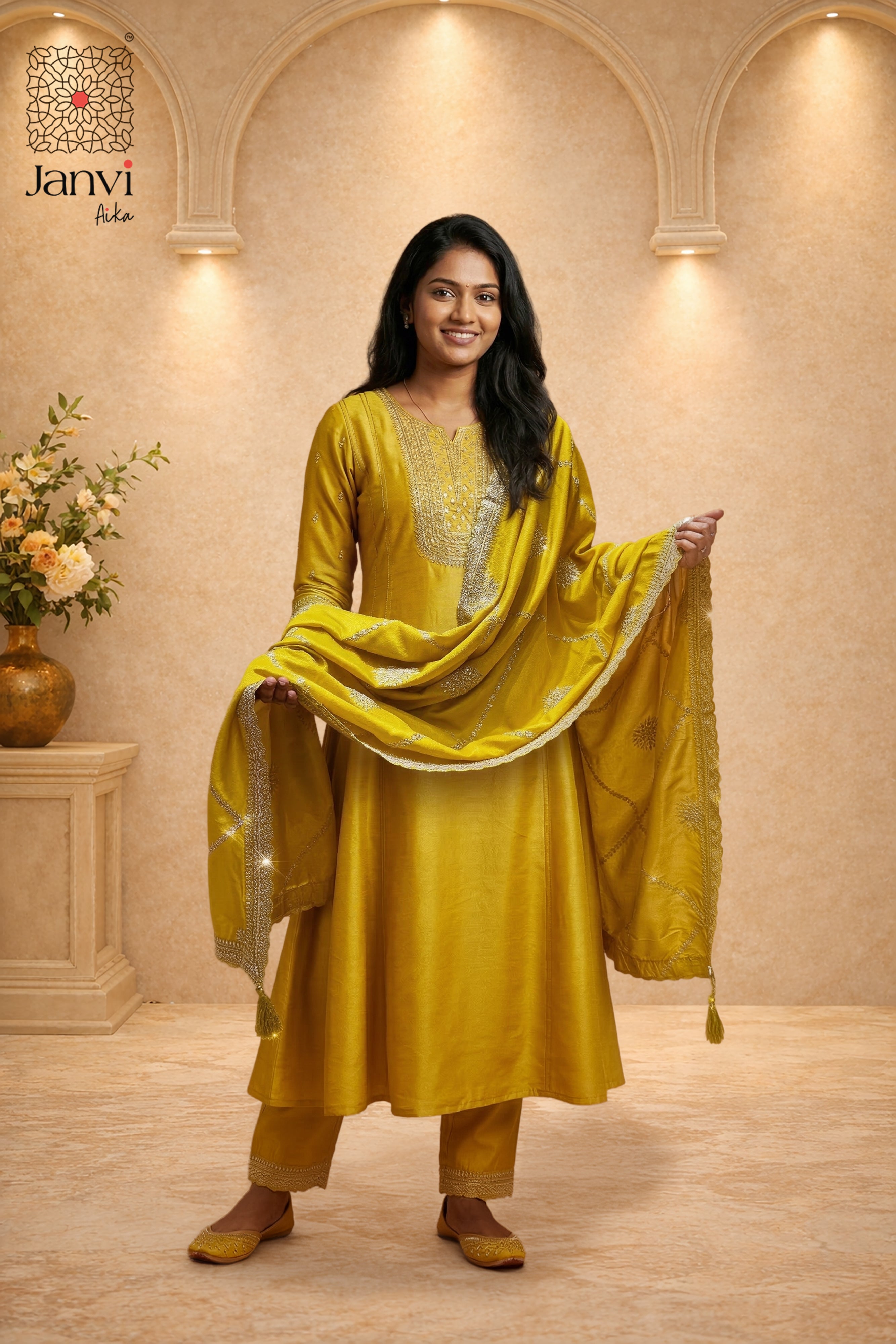 Yellow Yashna Anarkali Dress