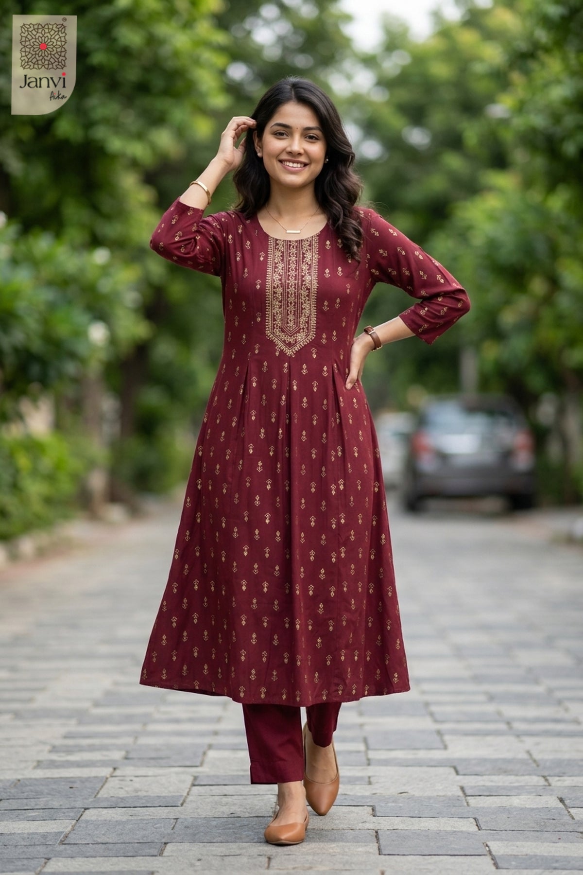 Zari Embroidered Red