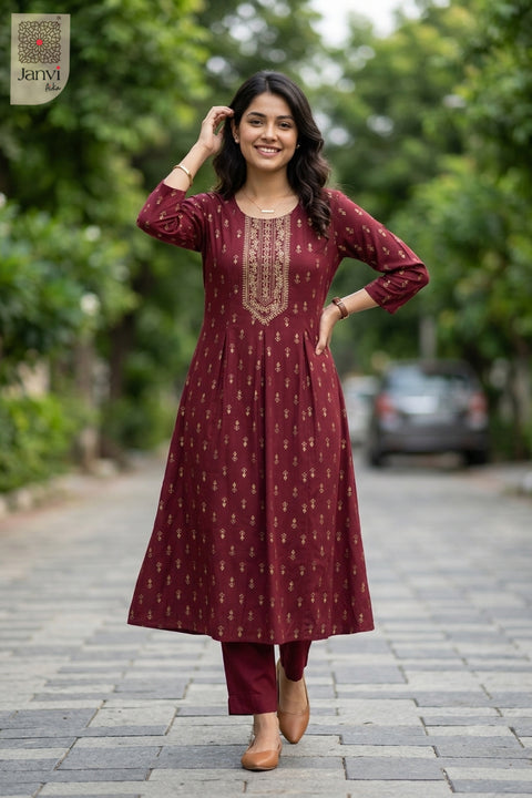 Zari Embroidered Red