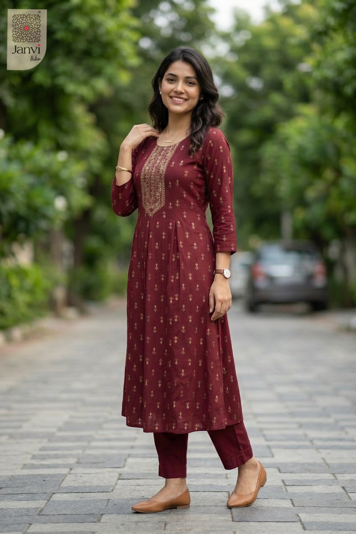 Zari Embroidered Red